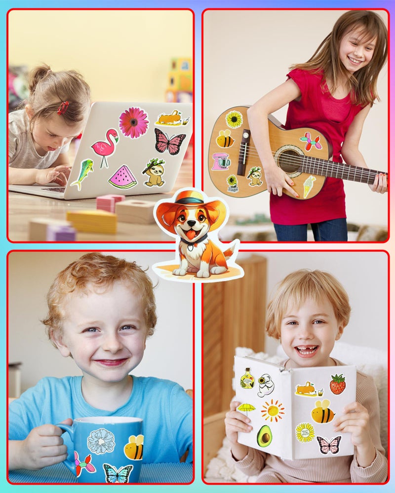Eoaod 300Pcs Water Bottle Stickers for Kids  Cute Stickers for Water Bottles  Vinyl Waterproof Stickers Aesthetic Laptop Sticker Pack Skateboard Stickers for Kids Teens Girls (Cute-300pcs) - Image 2